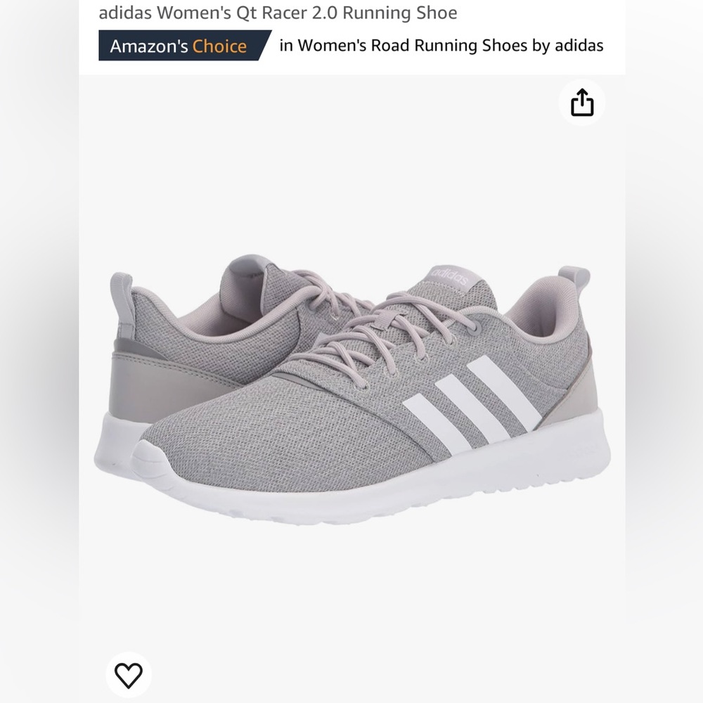 Women’s Adidas Cloudfoam Running Shoe- Grey.